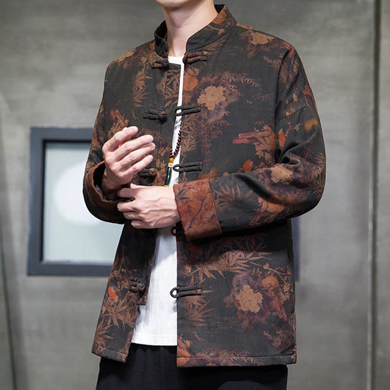 Buddha Stonesカエルボタン 中国唐装 ロングシャツ コットン メンズ ジャケット 衣類 - image 5