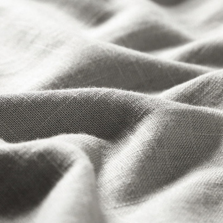 Buddha Stonesゆったりメンズシャツ 無地 ノッチネック トップス 半袖 快適 ボタン 通気性 コットンリネンシャツ - image 13