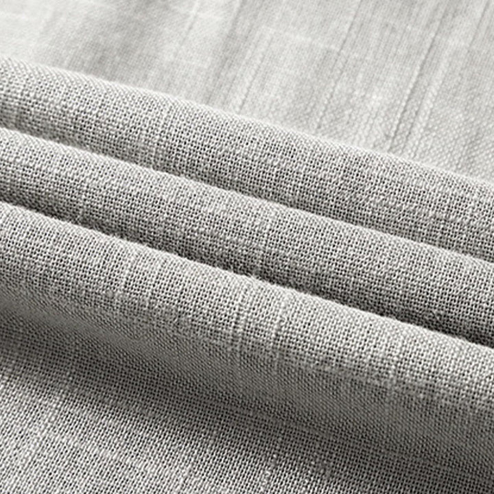 Buddha Stonesゆったりメンズシャツ 無地 ノッチネック トップス 半袖 快適 ボタン 通気性 コットンリネンシャツ - image 14