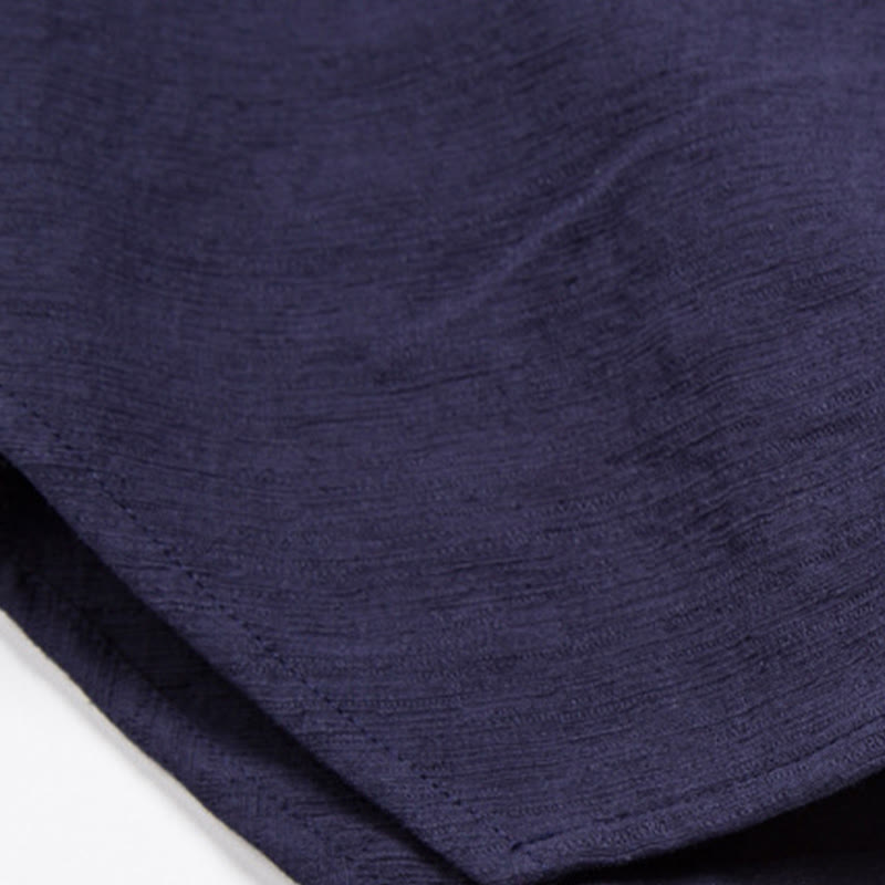 Buddha Stonesメンズ 半袖シャツ ポケット付き Vネック カーディガン 快適コットンリネンシャツ - image 10