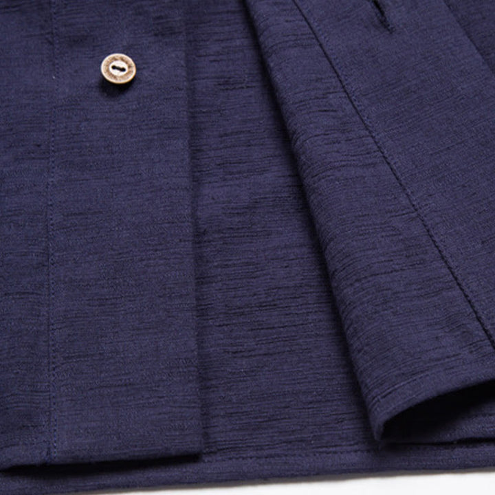 Buddha Stonesメンズ 半袖シャツ ポケット付き Vネック カーディガン 快適コットンリネンシャツ - image 12