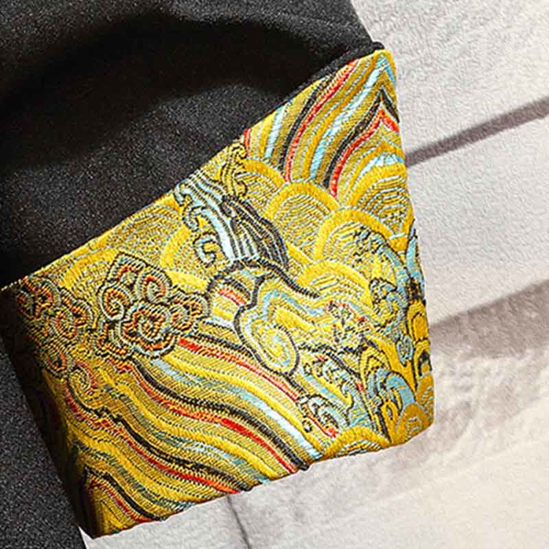 Buddha Stones刺繍龍鳳凰カジュアルフロッグボタンコットンメンズジャケットシャツ服 - image 12