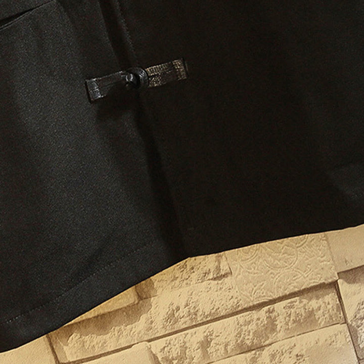 Buddha Stones刺繍龍鳳凰カジュアルフロッグボタンコットンメンズジャケットシャツ服 - image 7