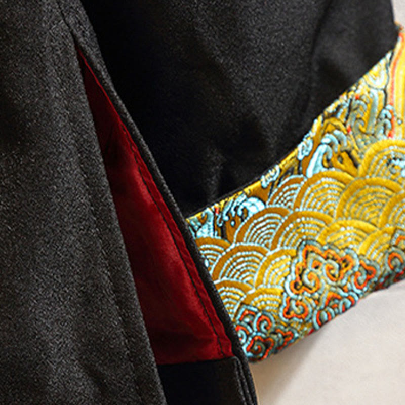 Buddha Stones刺繍龍鳳凰カジュアルフロッグボタンコットンメンズジャケットシャツ服 - image 13