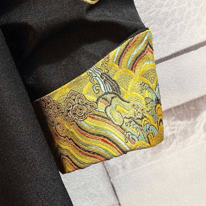 Buddha Stones刺繍龍鳳凰カジュアルフロッグボタンコットンメンズジャケットシャツ服 - image 14