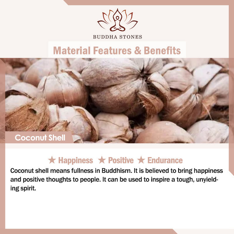 Buddha Stonesココナッツシェルタイガーアイ勇気ブレスレット