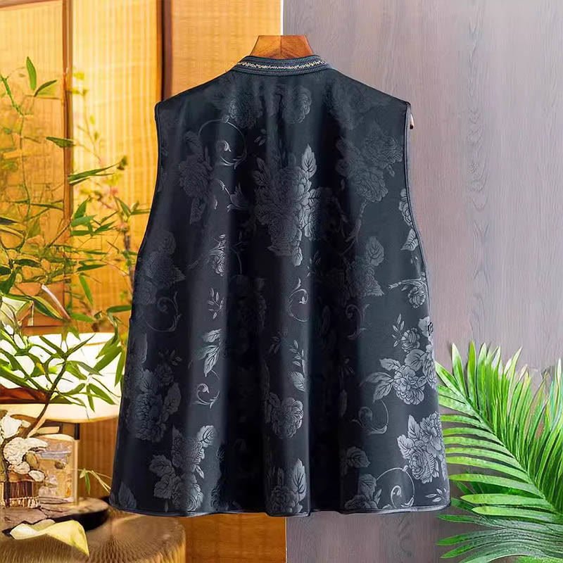 Buddha Stonesヴィンテージ刺繍カラフルな雲花柄ベスト - image 2