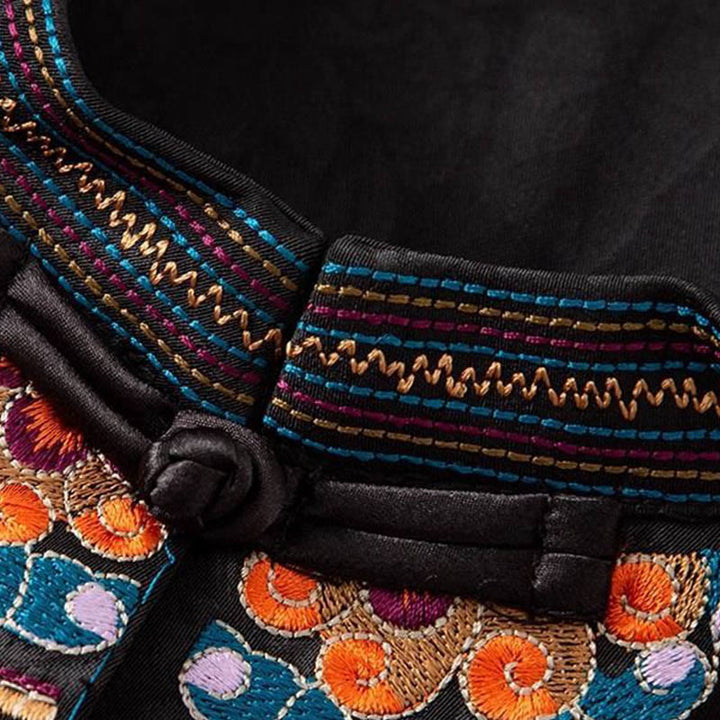 Buddha Stonesヴィンテージ刺繍カラフルな雲花柄ベスト - image 5