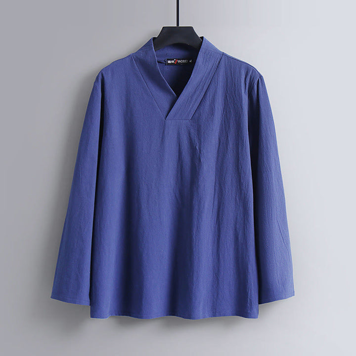 Buddha Stonesクロスカラークロップド丈ブルマーコットン唐装漢服トップスパンツ衣類メンズセット - image 20