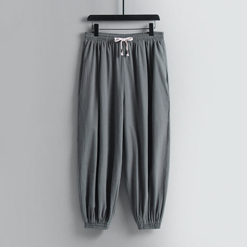 Buddha Stonesクロスカラークロップド丈ブルマーコットン唐装漢服トップスパンツ衣類メンズセット - image 24