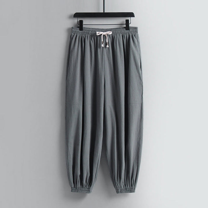 Buddha Stonesクロスカラークロップド丈ブルマーコットン唐装漢服トップスパンツ衣類メンズセット - image 24