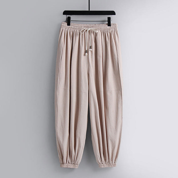 Buddha Stonesクロスカラークロップド丈ブルマーコットン唐装漢服トップスパンツ衣類メンズセット - image 2