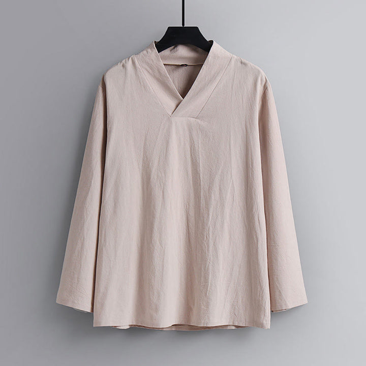 Buddha Stonesクロスカラークロップド丈ブルマーコットン唐装漢服トップスパンツ衣類メンズセット - image 1