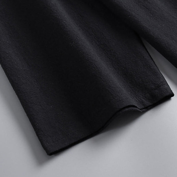 Buddha Stonesクロスカラークロップド丈ブルマーコットン唐装漢服トップスパンツ衣類メンズセット - image 13