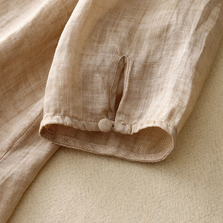 Buddha Stonesラウンドネックカジュアルブラウス刺繍長袖シャツコットンリネントップスレディースシャツ - image 14