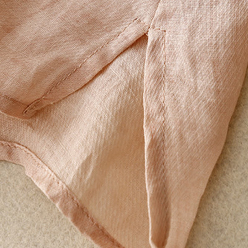 Buddha Stonesラウンドネックカジュアルブラウス刺繍長袖シャツコットンリネントップスレディースシャツ - image 4