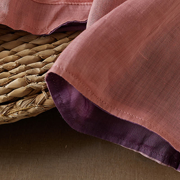 Buddha Stonesプラスサイズ Vネック カジュアル 無地 長袖シャツ コットンリネン レディース シャツ