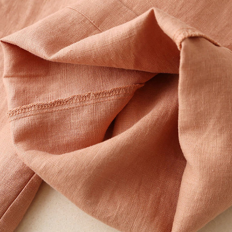 Buddha Stonesカジュアル ハイウエスト レースアップ ワイドレッグパンツ ポケット付き - image 4