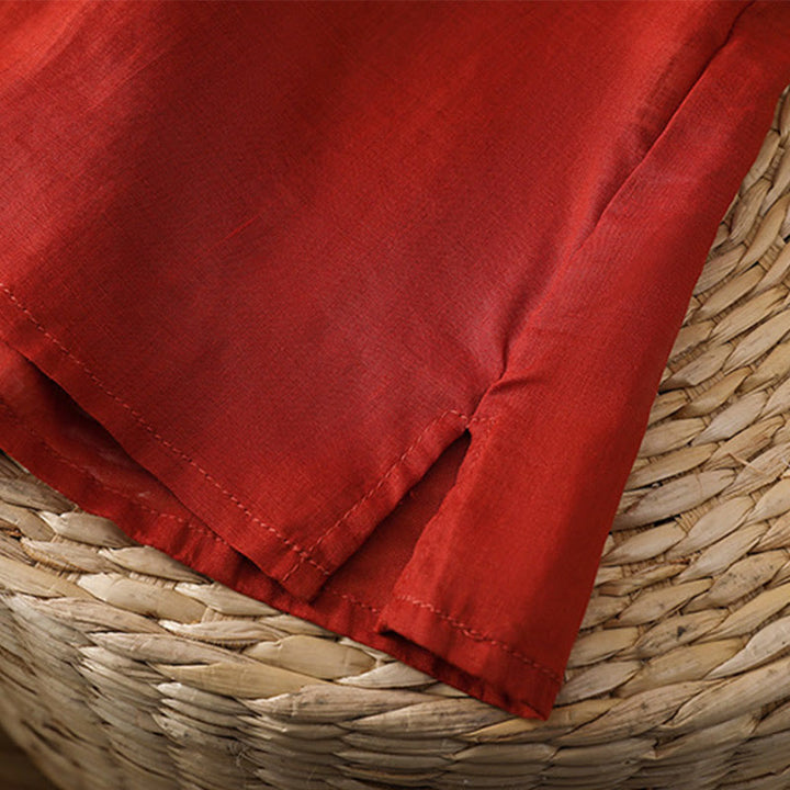 Buddha Stonesエスニック刺繍クルーネックコットンリネンプルオーバー - image 16