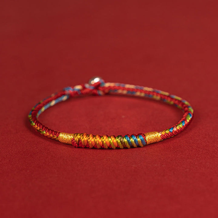 Buddha Stonesマルチカラー レッドストリング 合金 925 スターリングシルバー バックル 保護ブレスレット