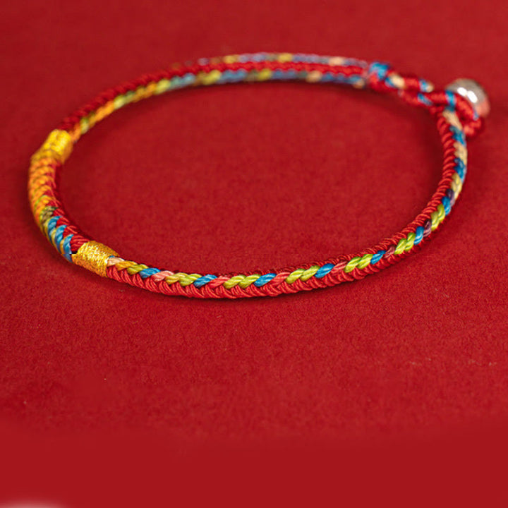Buddha Stonesマルチカラー レッドストリング 合金 925 スターリングシルバー バックル 保護ブレスレット