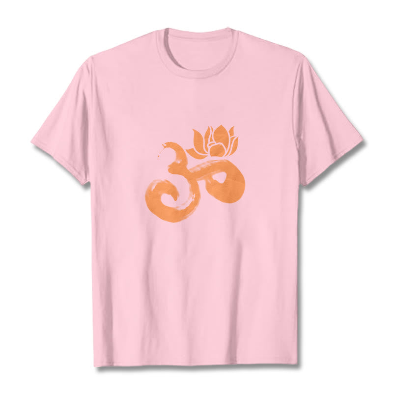 Buddha StonesOM ロータスフラワー コットンTシャツ - ライトピンク - 2XL - image 13