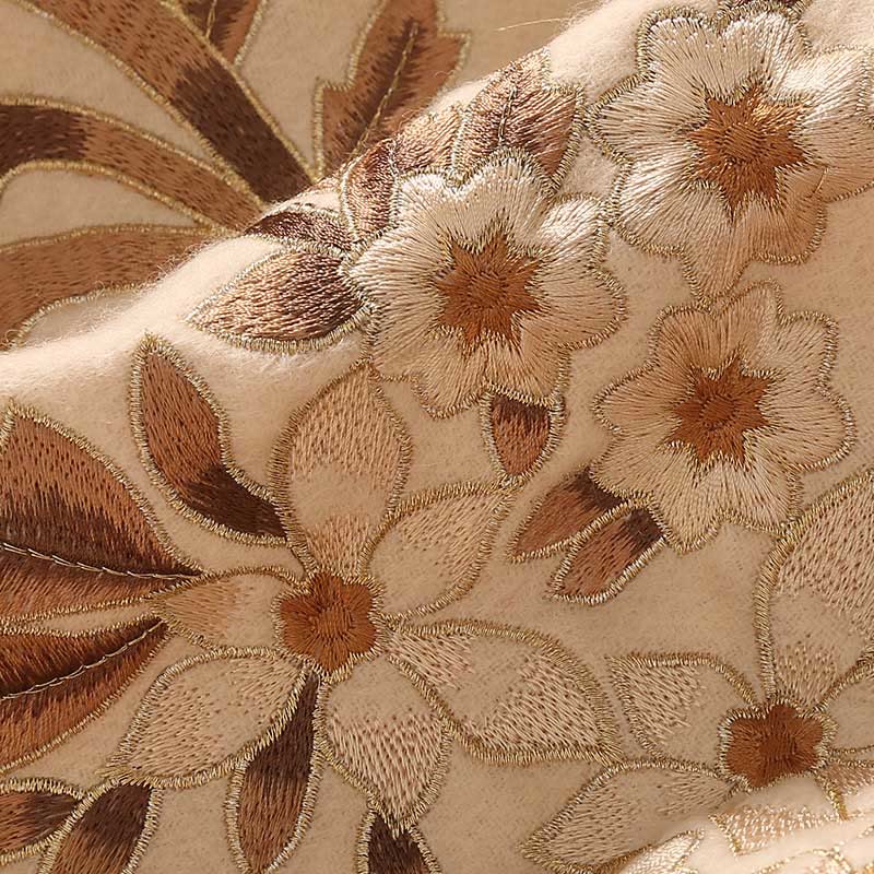 Buddha Stonesウールショール ベゴニア刺繍タッセル 冬用 心地よい旅行用スカーフ ラップ