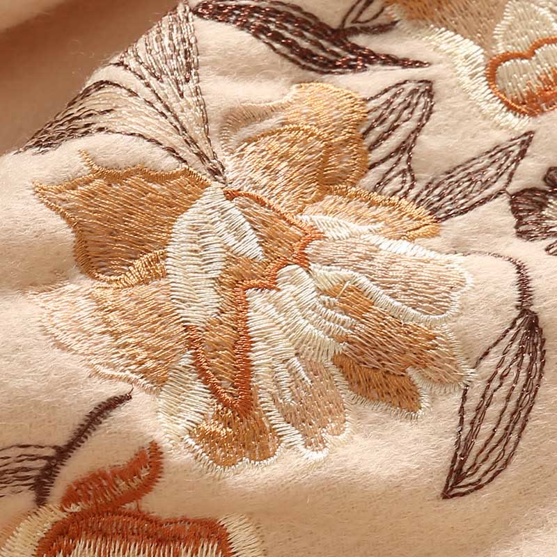 Buddha Stonesウールショール 花 葉 刺繍 タッセル 冬 心地よい 旅行用 スカーフ ラップ