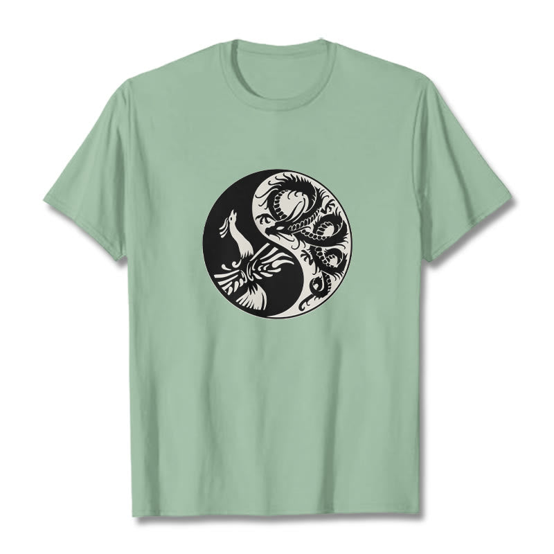 Buddha Stonesフェニックス陰陽コットンTシャツ - ペールグリーン - 2XL - image 15