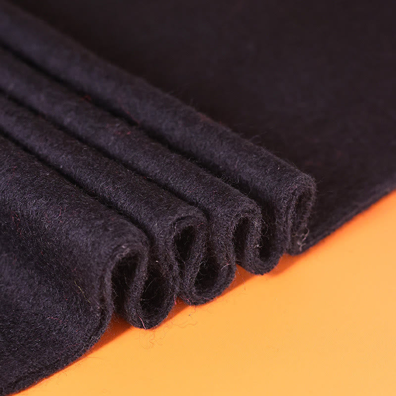 Buddha Stonesウールショール 竹の葉刺繍タッセル 冬用 心地よい旅行用スカーフ ラップ