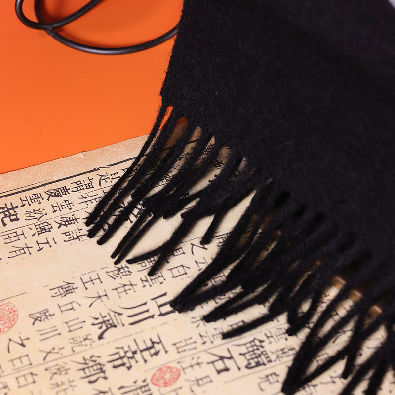 Buddha Stonesウールショール 竹の葉刺繍タッセル 冬用 心地よい旅行用スカーフ ラップ