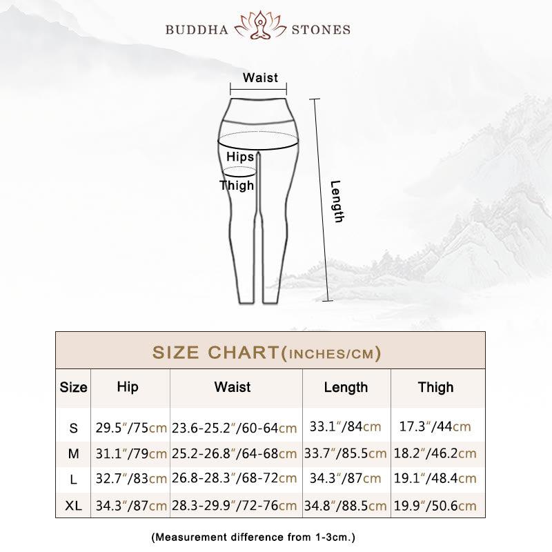 Buddha Stonesシンプルリーフプリント スポーツ フィットネス レギンス レディース ヨガパンツ - image 5