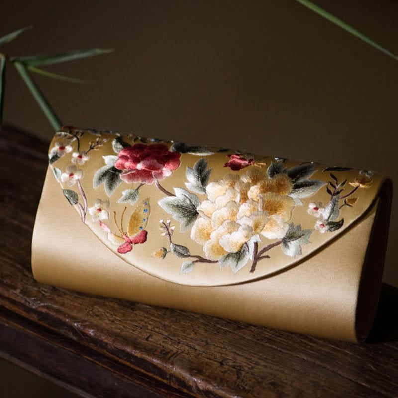 Buddha Stones牡丹チューリップ蘇刺繍ウェディングショッピング財布ハンドバッグクロスボディバッグ