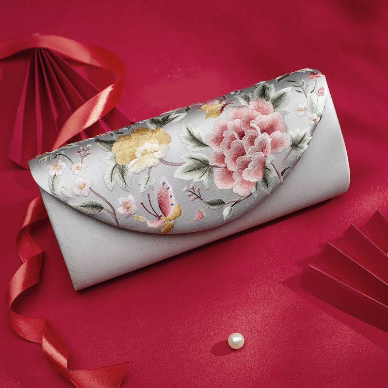 Buddha Stones牡丹チューリップ蘇刺繍ウェディングショッピング財布ハンドバッグクロスボディバッグ