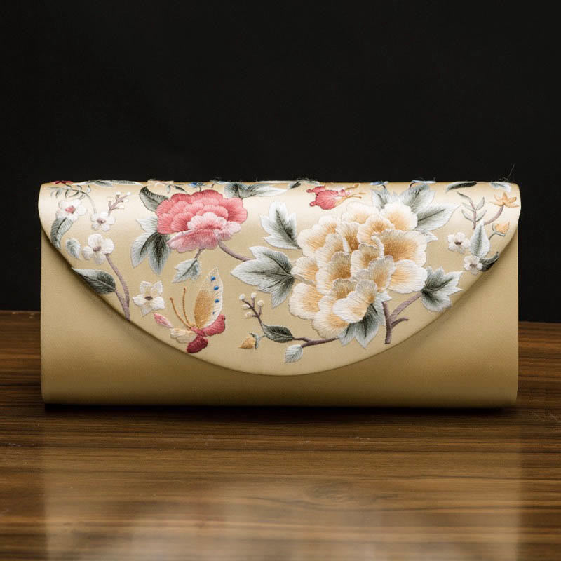 Buddha Stones牡丹チューリップ蘇刺繍ウェディングショッピング財布ハンドバッグクロスボディバッグ