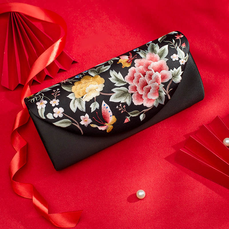 Buddha Stones牡丹チューリップ蘇刺繍ウェディングショッピング財布ハンドバッグクロスボディバッグ