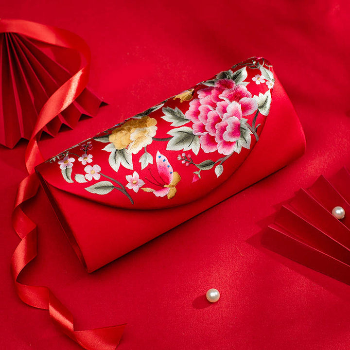 Buddha Stones牡丹チューリップ蘇刺繍ウェディングショッピング財布ハンドバッグクロスボディバッグ