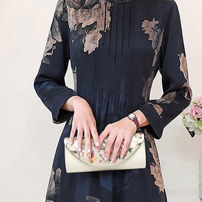 Buddha Stones牡丹チューリップ蘇刺繍ウェディングショッピング財布ハンドバッグクロスボディバッグ