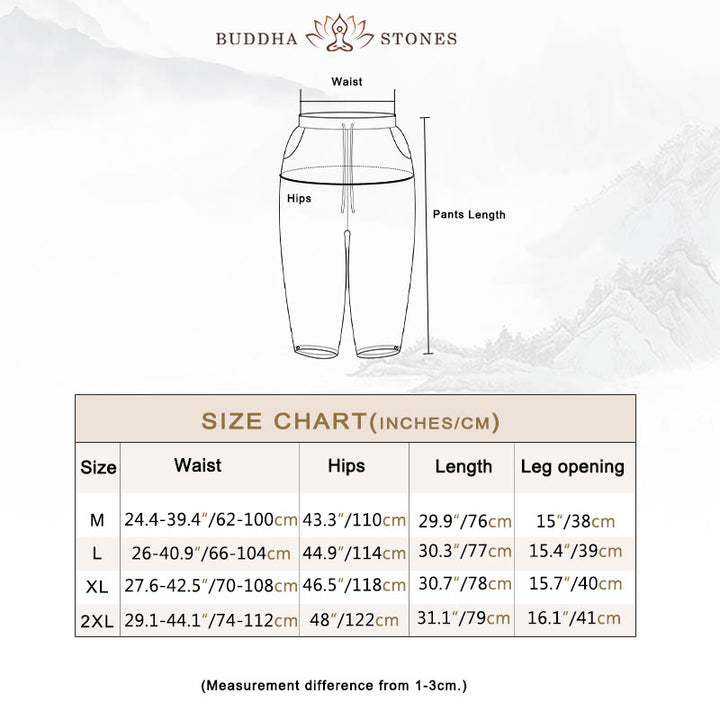 Buddha Stones無地フラワー ルーズドローストリング ハーレムパンツ ポケット付き - image 6