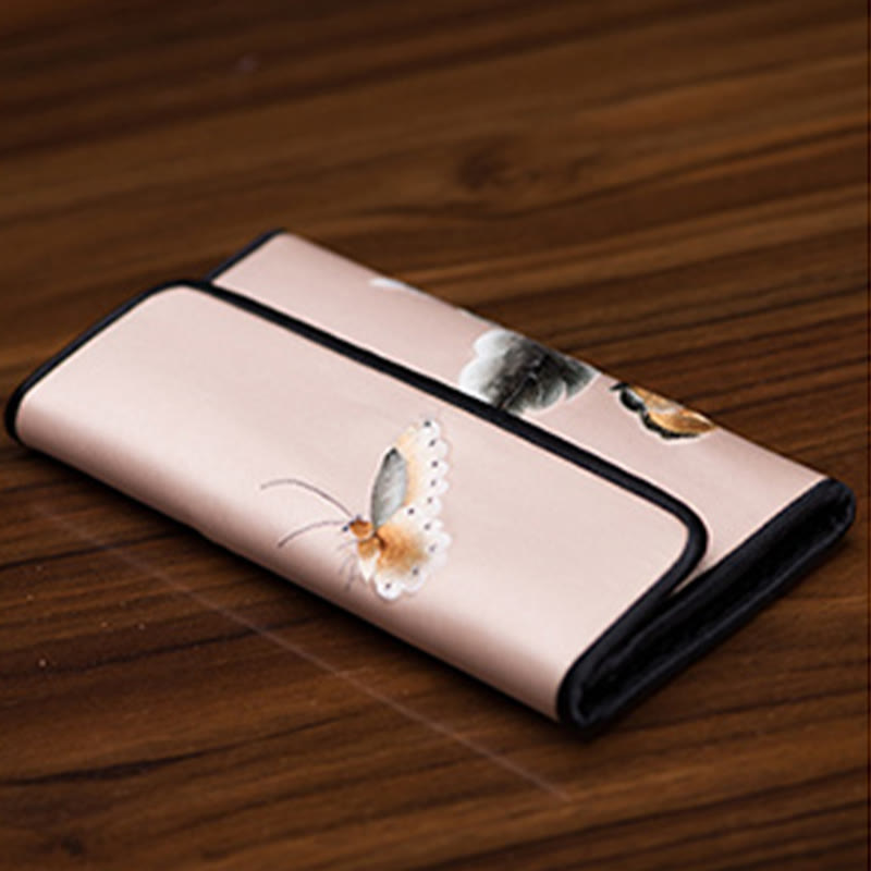 Buddha Stones牡丹花蘇刺繍の旅ショッピング長財布ハンドバッグ