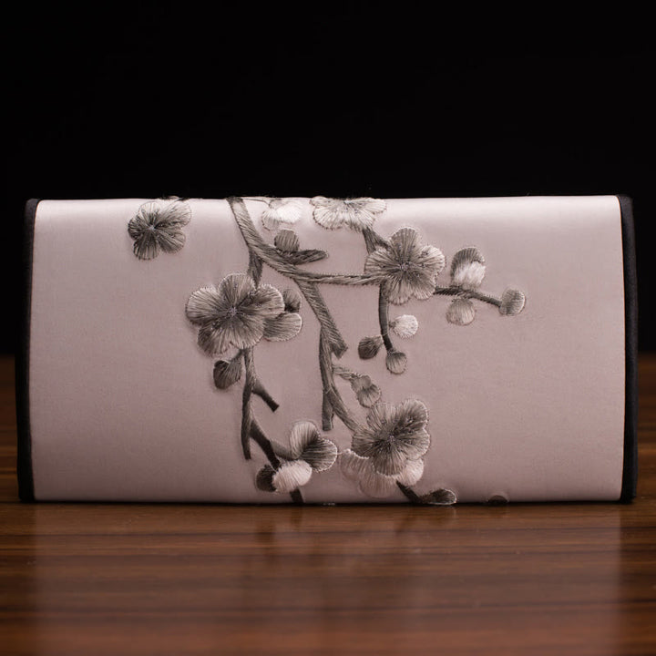 Buddha Stones梅の花 蘇刺繍 旅 ショッピング 長財布 ハンドバッグ