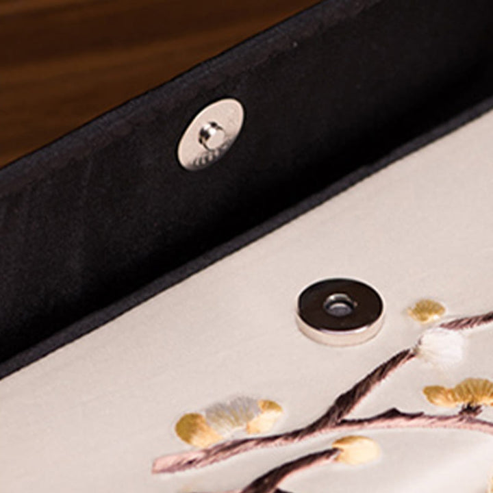 Buddha Stones梅の花 蘇刺繍 旅 ショッピング 長財布 ハンドバッグ