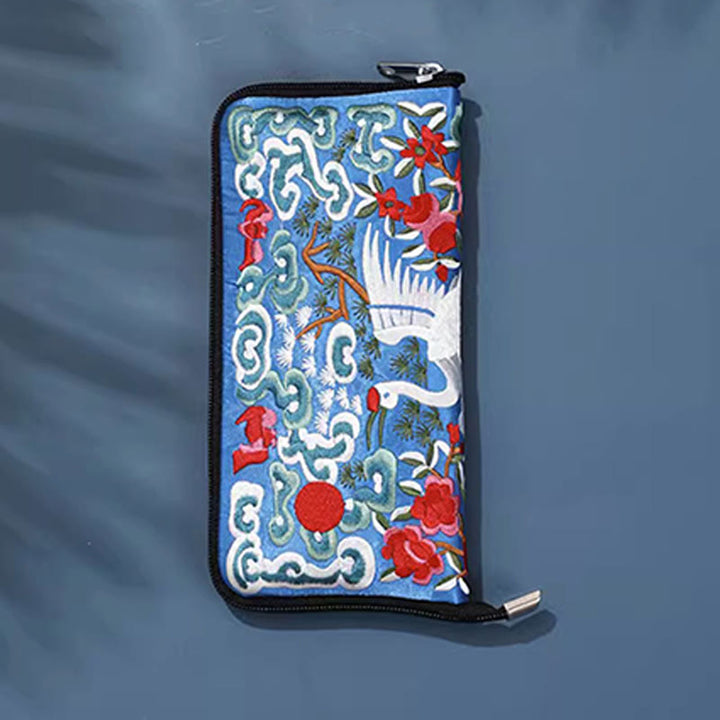 Buddha Stones神話の獣 鳳凰 龍 麒麟 蘇 刺繍 チケットフォルダー 収納 旅行 ショッピングバッグ ハンドバッグ