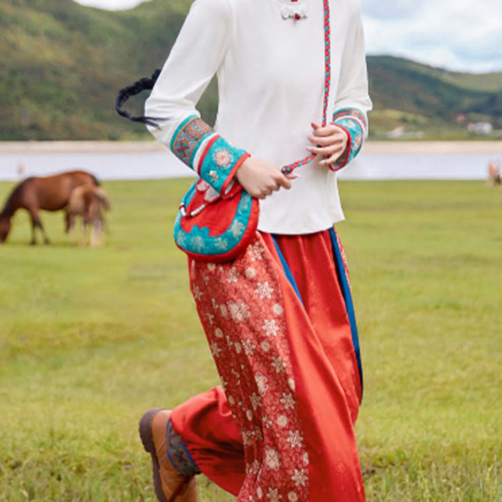 Buddha Stonesエスニックスタイル蘇刺繍ジャーニーショッピングショルダーバッグハンドバッグクロスボディバッグ