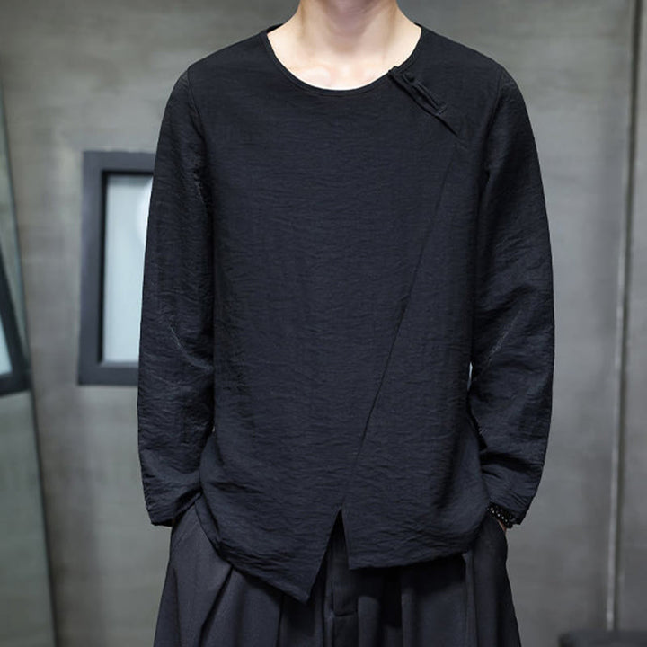 Buddha Stones秋 無地 ラウンドネック 長袖 Tシャツ コットン メンズ 服 - image 22