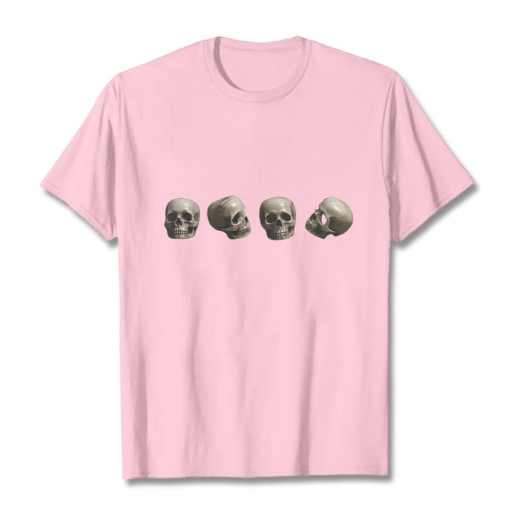 Buddha Stonesチベット 屍の王 森の頭蓋骨柄 Tシャツ - ライトピンク - 2XL - image 14