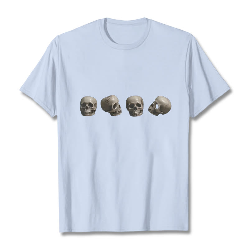 Buddha Stonesチベット 屍の王 森の頭蓋骨柄 Tシャツ - ライトシアン - 2XL - image 13