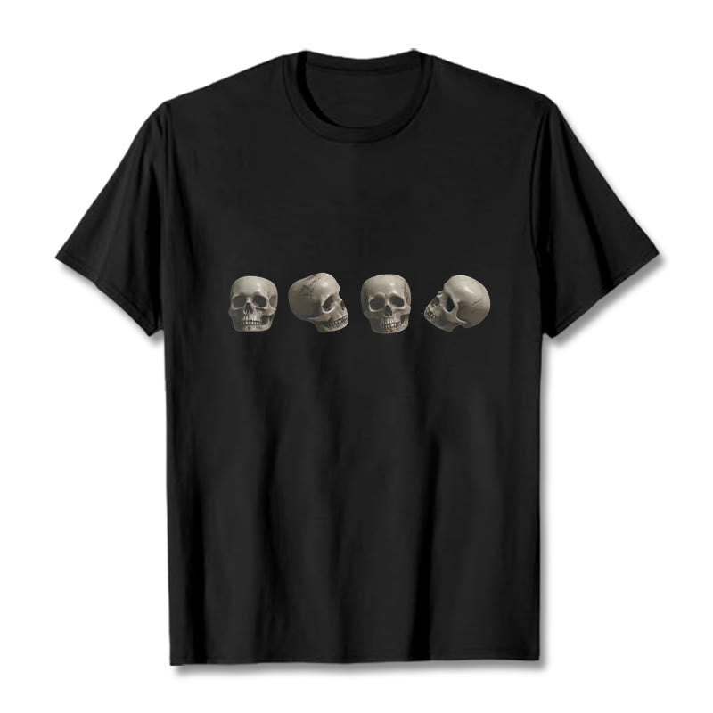 Buddha Stonesチベット 屍の王 森の頭蓋骨柄 Tシャツ - 黒 - 2XL - image 1