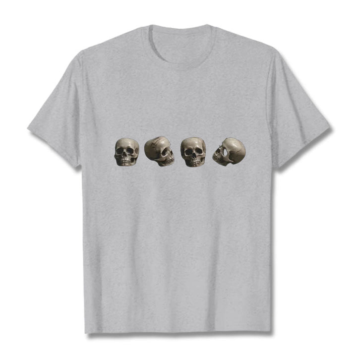 Buddha Stonesチベット 屍の王 森の頭蓋骨柄 Tシャツ - ライトグレー - 2XL - image 22