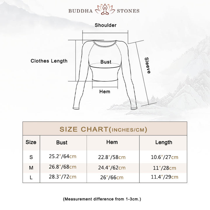 Buddha StonesグラデーションロングスリーブクロップトップTシャツブラレギンスパンツフィットネスヨガウェア - image 5